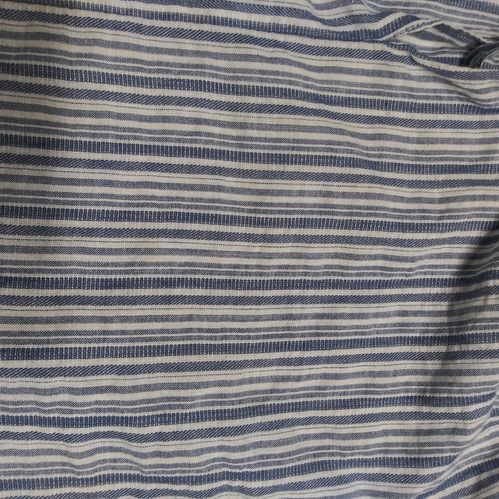 Rebecca Taylor Striped Blue Cotton Peasant Top Boho Size 4 - Picture 8 of 8